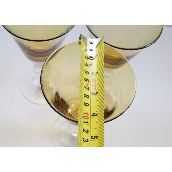 3 Southern Living Arlington Amber Hand Blown Crystal Glass Water 10 oz. Goblets - Picture 4 of 4